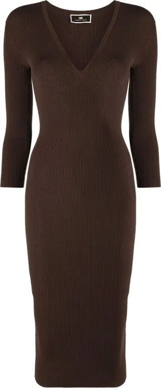 knitted V-neck dress