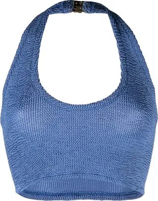 Nova crinkled halterneck top