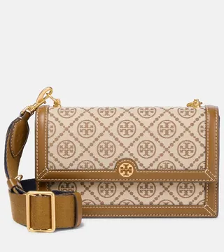 T Monogram jacquard shoulder bag