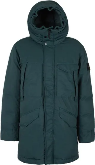 Stone Island Logo Patch Hooded Zipped Parka