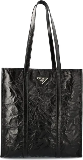 Prada Logo-Plaque Tote Bag