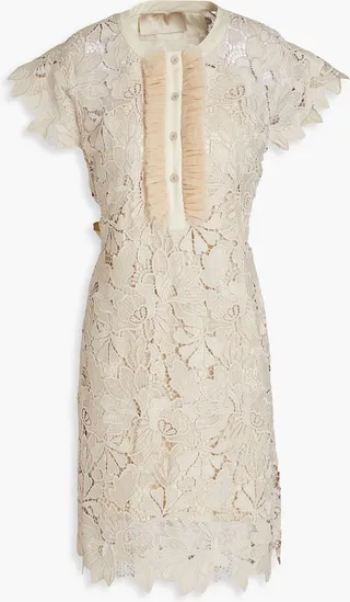 Macramé lace mini dress