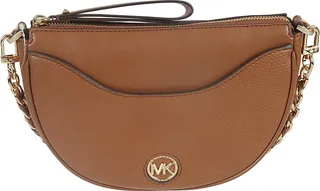 Top Zip Logo Plaque Chain Shoulder Bag