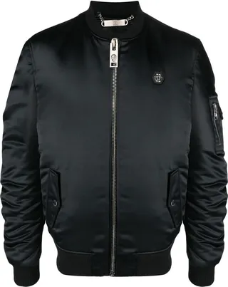 Skull Bones padded bomber jacket