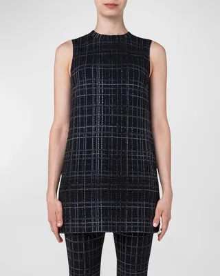 Metallic Silver Check Tunic