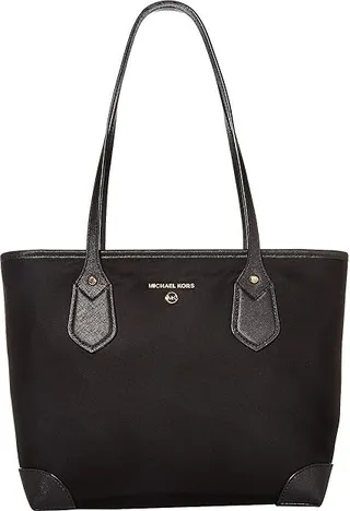 MICHAEL Michael Kors Eva Small Top Zip Tote (Black) Handbags