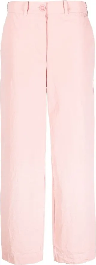 Bee paper-cotton straight-leg trousers