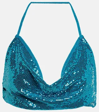 Sequined halterneck bralette