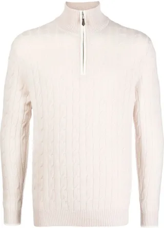 Cable half-zip jumper