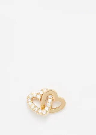 Linked Hearts Diamond & 18kt Gold Charm