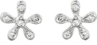 Tiny Daisy Platinum Stud Earrings