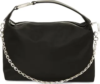 Moonbag Nylon Handbag with Sterling Silver Chain