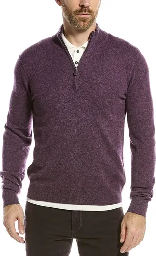 Raffi Zip Mock Neck Cashmere Sweater