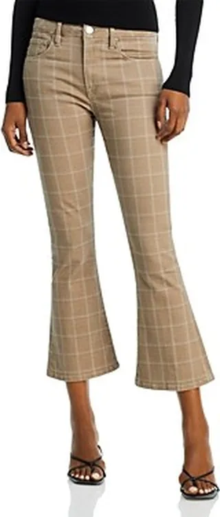 Frame Le Crop Mini Bootcut Jeans in Oxford Plaid