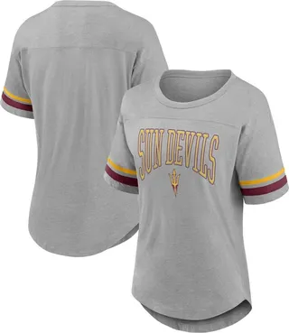 NCAA Arizona State Sun Devils Women's Band Short Sleeve Crew Neck Gray T-Shirt - L