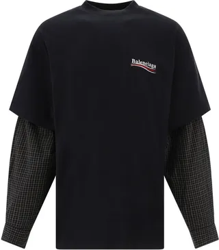 Balenciaga Logo Embroidered Layered T-Shirt