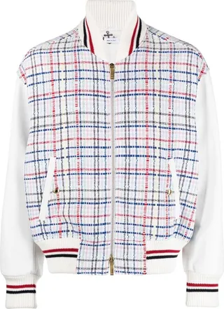 Gingham-Check Bomber Jacket