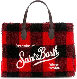 Check Sherpa Fabric Handbag