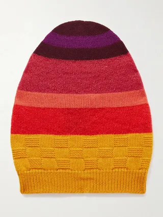Striped Merino Wool-Blend Beanie