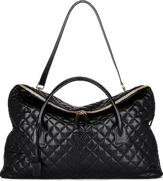 Saint Laurent Quilted Duffle Bag in Black