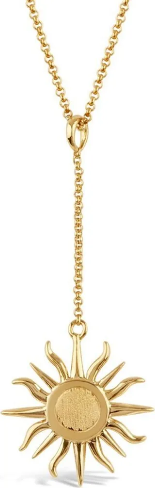 Dinny Hall Gold Charm Sun With Brushed Centre
