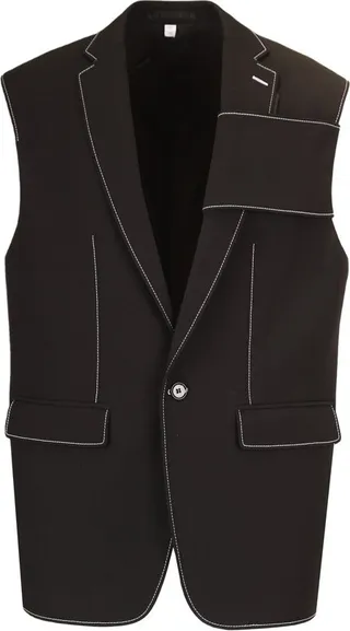 Burberry Single-Breasted Contrast Stitch Gilet