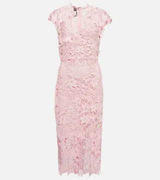 Floral lace midi dress