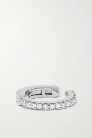 MARIA TASH - Eternity 18-karat White Gold Diamond Ear Cuff - One size