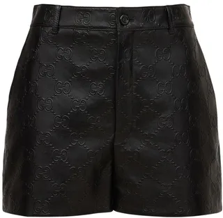 GG embossed leather shorts