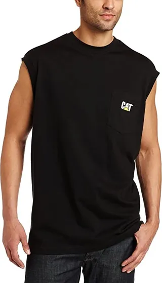 Caterpillar Erpillar Men's Trademark Sleeveless Pocket T-Shirt (Black) Men's T Shirt