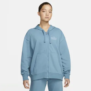 Nike Women's Dri-FIT Get Fit Graphic Full-Zip Training Hoodie in Blue