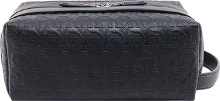 Leather beauty case with all-over Gancini motif