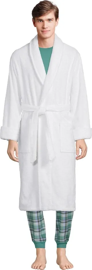 Lands' End Men's Tall Calf Length Turkish Terry Robe