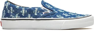 x Supreme Slip-On Pro "Blue Hole Punch Denim" sneakers