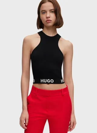 Logo Band Knitted Tank Top
