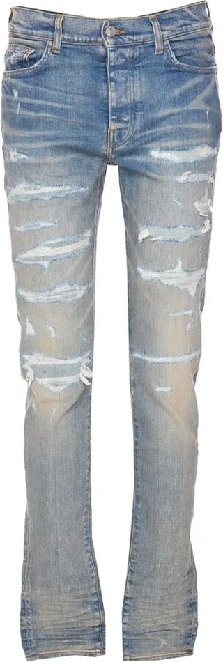 Amiri Distressed Ripped Fitted Jeans