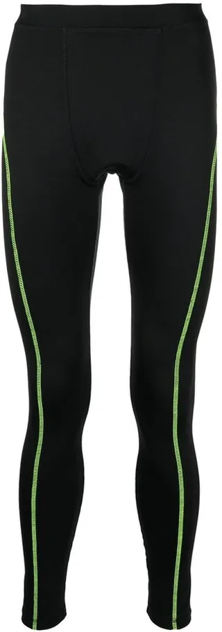 Logo-Print Neon-Stitch Leggings