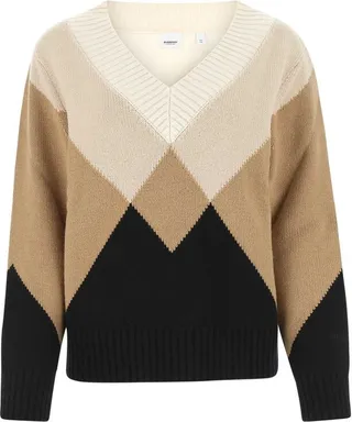 Burberry V-Neck Crewneck Knitted Jumper