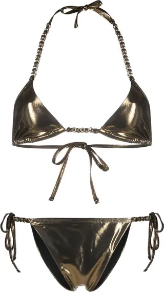 Chain-Detail Triangle Bikini