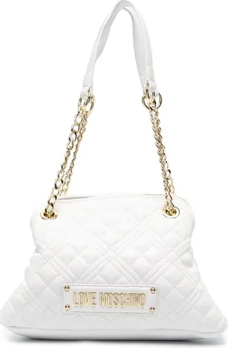 Quilted Logo Plaque Shoulder Bag