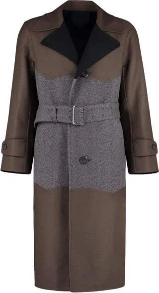 Salvatore Ferragamo Panelled Single Breasted Coat