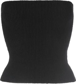 Ribbed-Knit Strapless Top