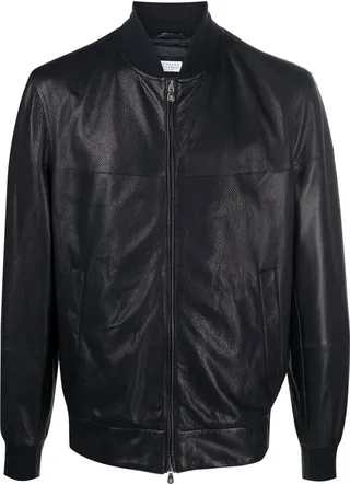 Zip-Up Leather Jacket