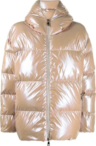 High-Shine Finish Logo-Patch Jacket