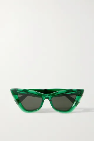 Bottega Veneta Eyewear - Edgy Cat-eye Recycled-acetate Sunglasses - Green