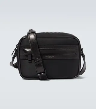 Camp leather-trimmed camera bag