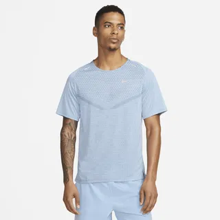 Nike Men's TechKnit Dri-FIT ADV Short-Sleeve Running Top in Blue