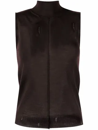 High Neck Cashmere Vest