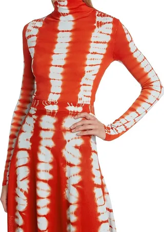 Knit Tie-Dyed Turtleneck Top