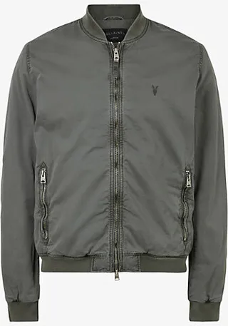 Mens Pipe Grey Lows Logo-embroidered Padded Organic-cotton Bomber Jacket